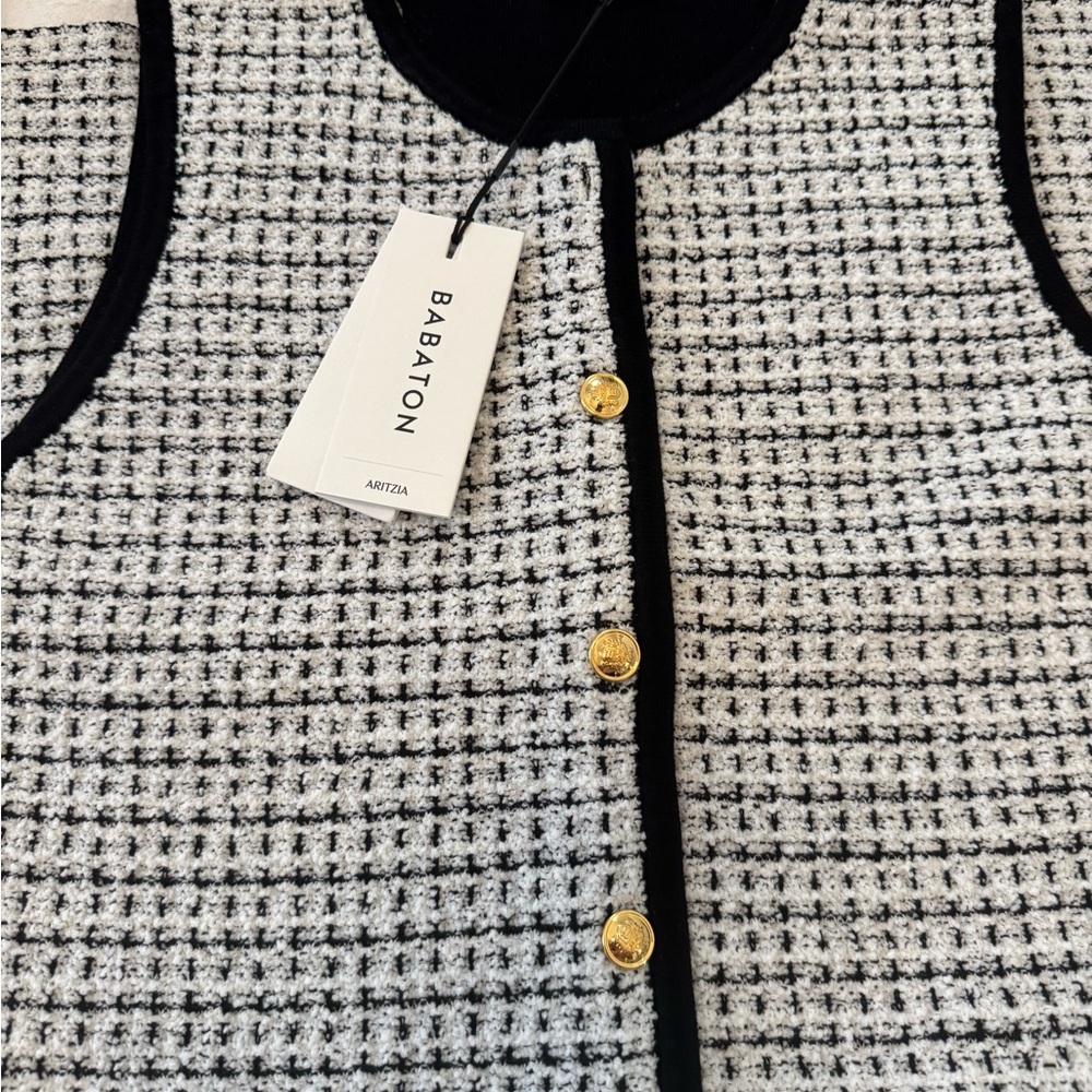 Aritzia Draper Dress in Black and White Tweed